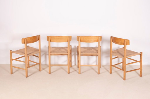 4x Børge Mogensen J39 Oak Dining Chairs, FDB Furniture 1981