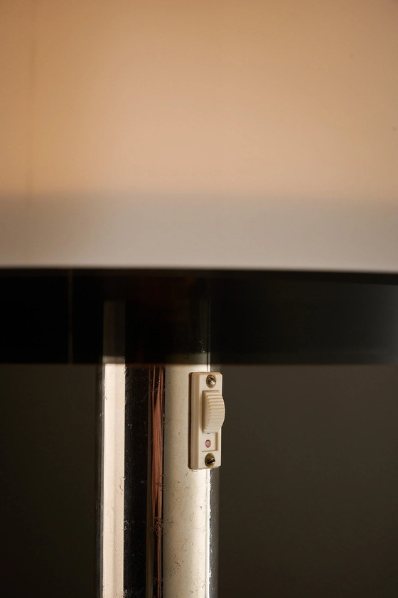 Artiforte Cylindric Acrylic and Chrome Table Lamp, White (photo 4 of 10)