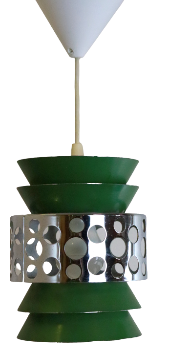 Lampe pendante 'Graen' lampe de l'ère spatiale vert vintage