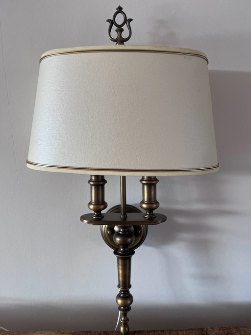 Prachtige vintage messing dubbele bouilotte wandlamp