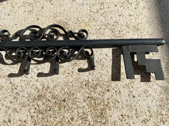 Image 1 of Schlüsselförmiger Schlüsselhalter und Garderobenständer aus Schmiedeeisen