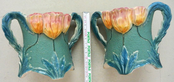 Image 1 of Thulin Pottery - 2 Vazen - #288 - Earthenware - Pair of Art Deco Vases