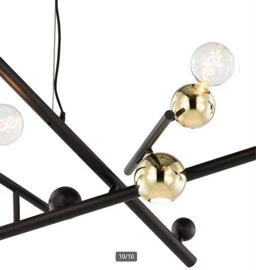 Set of 2x Brand van Egmond - Galaxy Chandelier, matte black with gold