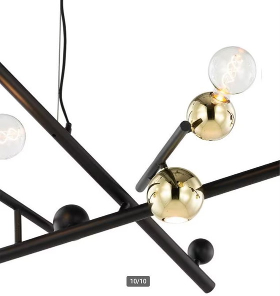 Image 1 of Set di 2x Brand van Egmond - Lampadario Galaxy, nero opaco con oro