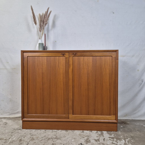 H.W. Klein, Bramin vintage 1960s wall unit teak cabinet