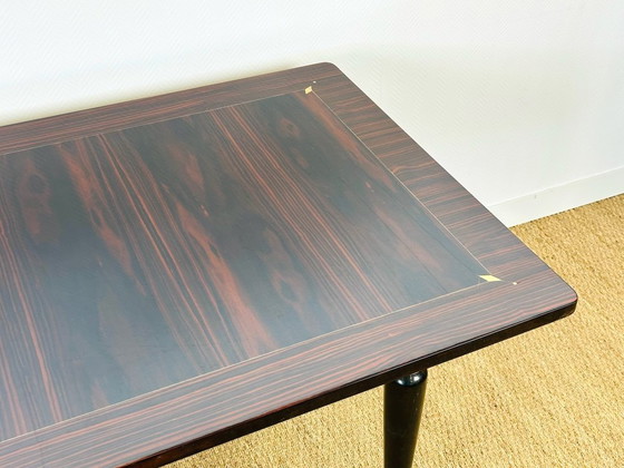 Image 1 of Art Deco eettafel van Macassar ebbenhout, 1940