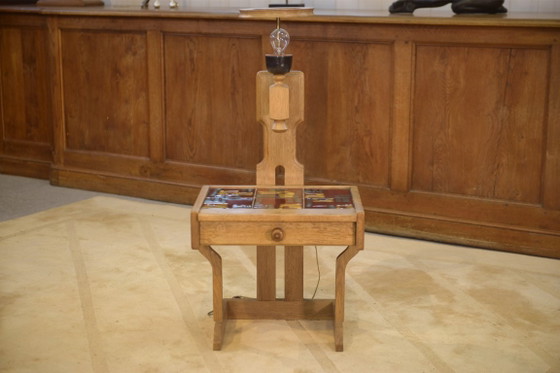 Image 1 of Mesita de noche de roble de Guillermo y Chambron para Your Home, década de 1950.