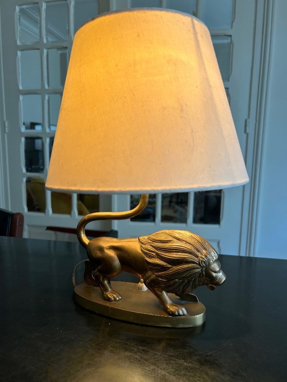 Image 1 of Vintage Brass "Lion" Lamp