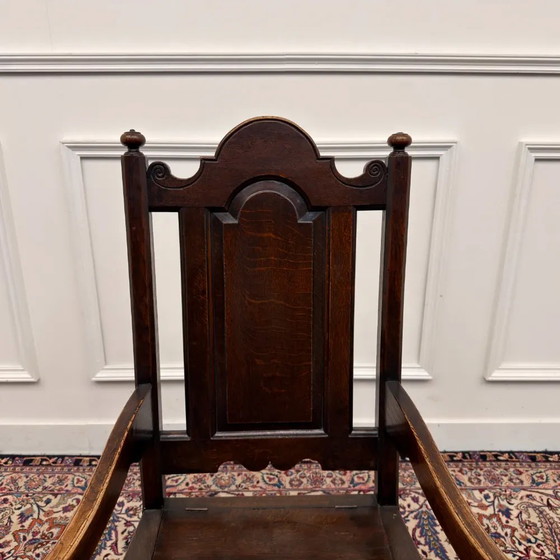 Classic English 17th-century Commode Chair, Armchairs, Wood, Brown, Chesterfield (photo 5 of 8)
