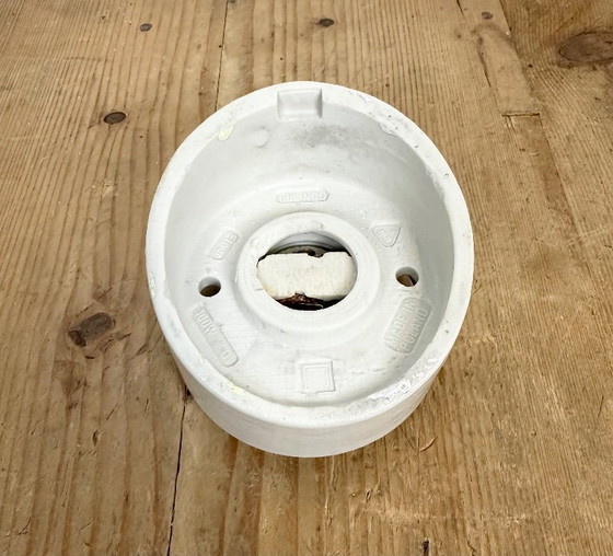 Image 1 of Vintage White Porcelain Wall Light with Milk Glass, 1970s