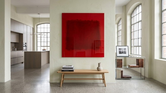 XXL Ausführung - exklusive Farbfeldmalerei abstrakt Rotwein Farben auf 5 mm Acrylglas 140x140 cm – Kunstdrucke (photo 4 of 9)