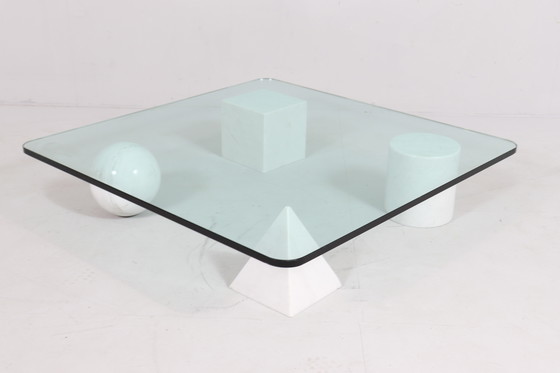 Image 1 of  Couchtisch/Coffee Table Aus Carrara Marmor Von Massimo Und Lella Vignelli Für Casigliani, Modell: 'Metafora', Italien, 1980Er 