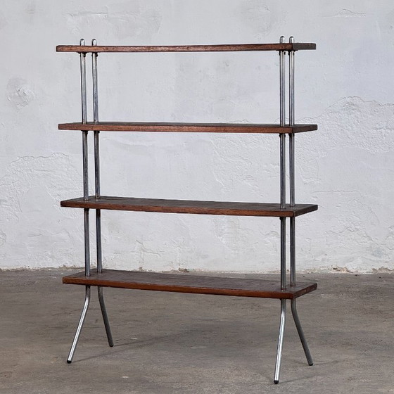 Image 1 of Bauhaus Style Dark Oak Shelving Unit