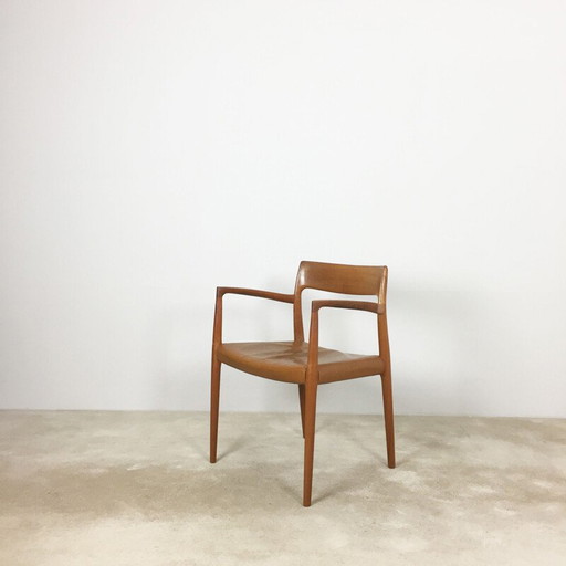 Poltrona vintage in teak modello 77 di Niels O. Möller, anni '60