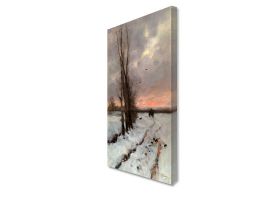 Image 1 of Anton Mauve — Paysage enneigé au coucher du soleil