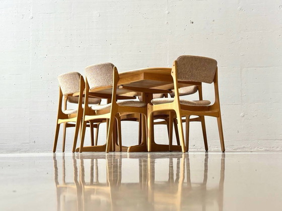 Image 1 of Set of table and 6 chairs by Erik Buch for Gudme Møbelfabrik A/S, 1960s