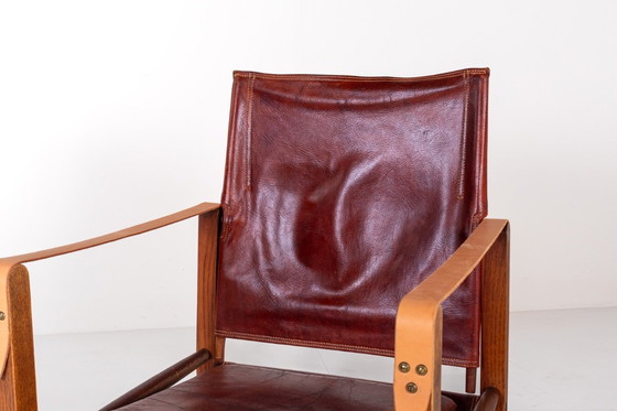Image 1 of Sedia Safari vintage Kaare Klint per Rud Rasmussen KK47000 in pelle, Danimarca