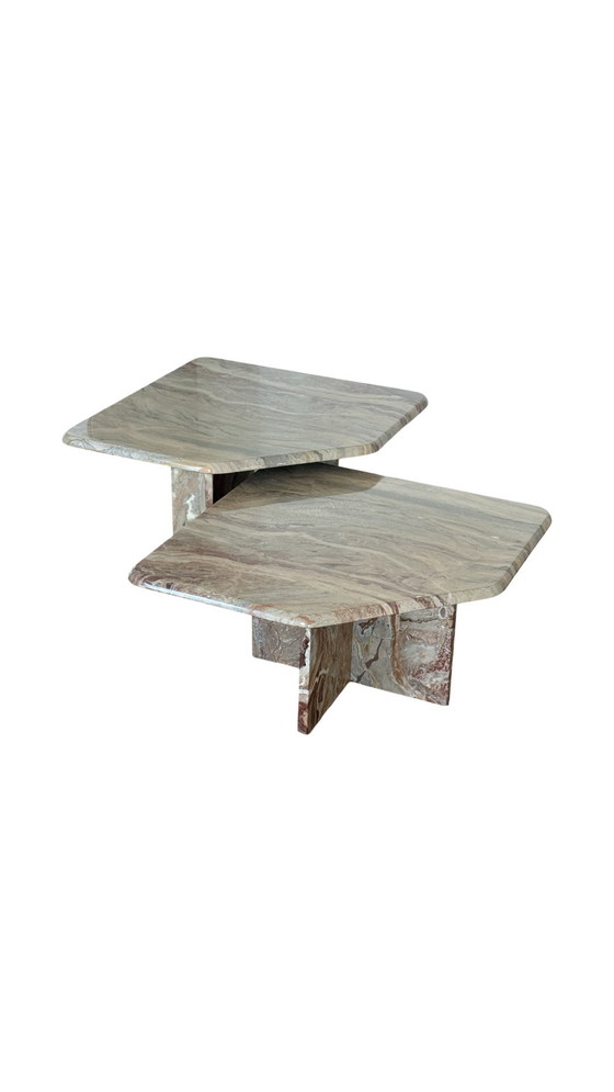 Image 1 of Vintage marmeren nesting tables, Italië 1970