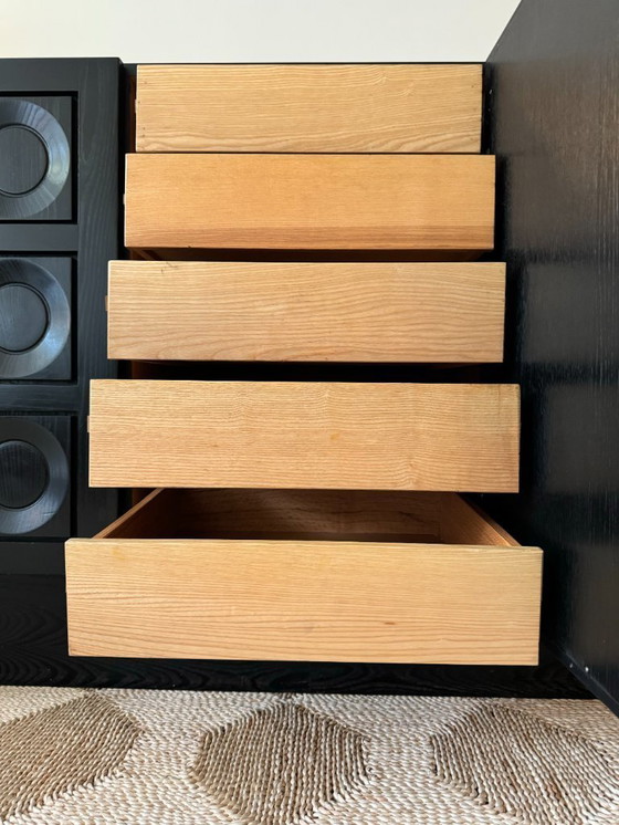 Image 1 of Brutalist Sideboard in black oak - Belgian