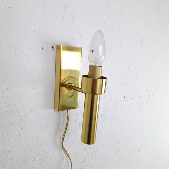 Image 1 of Wandleuchte aus Messing, Design der Mitte des 20. Jahrhunderts