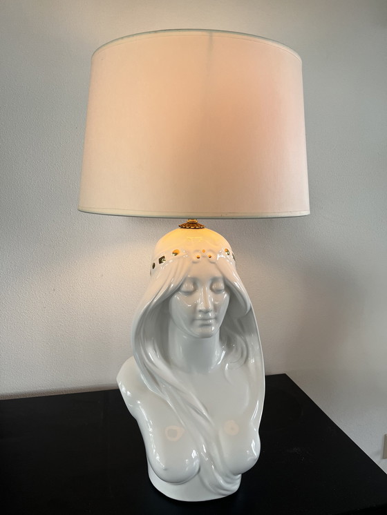 Image 1 of Lampada da tavolo vintage a forma di busto femminile in stile Hollywood Regency