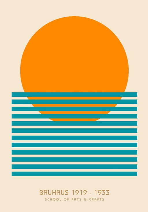 Bauhaus – Sonnenuntergang 1924 – Minimalistische Kunst – Poster 70 x 100 cm