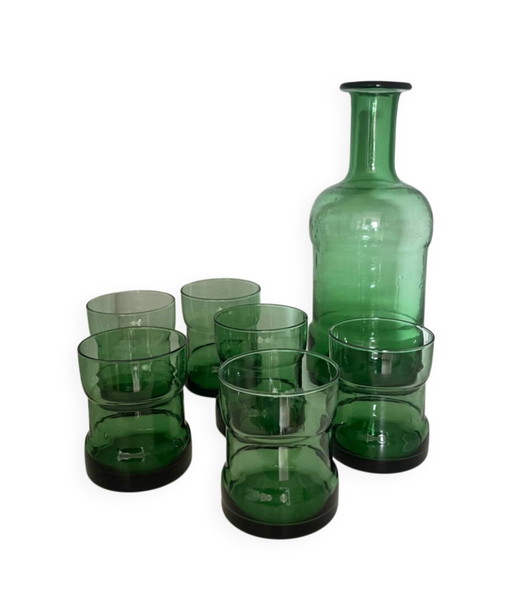 Service italien en verre bullé