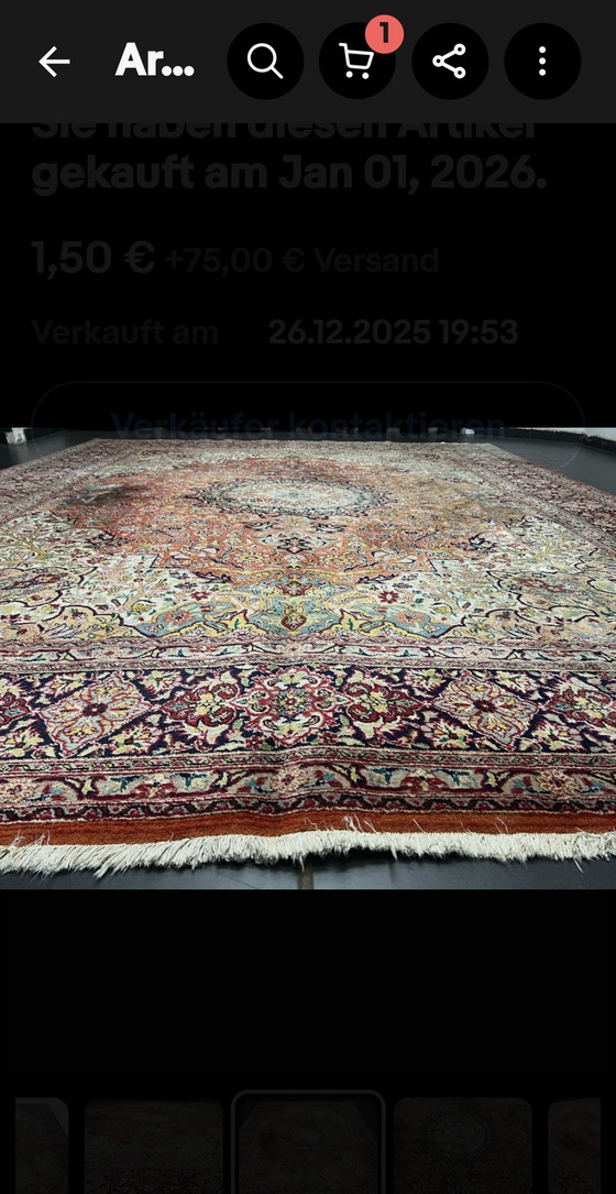 Image 1 of Tappeto persiano antico XXL 4x3m annodato a mano autentico tappeto orientale SAROUGH