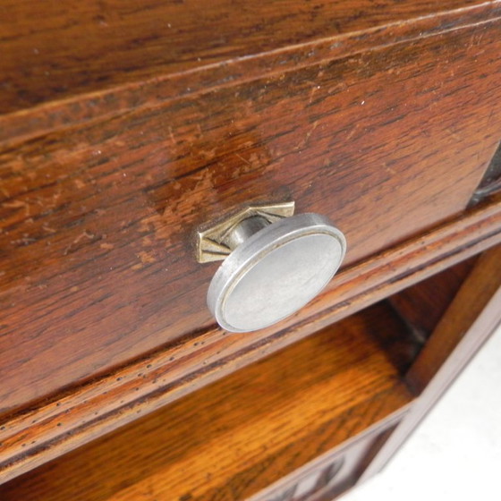 Art Deco nightstand with marble top, 1930s, Wood, Beige (photo 15 of 24)