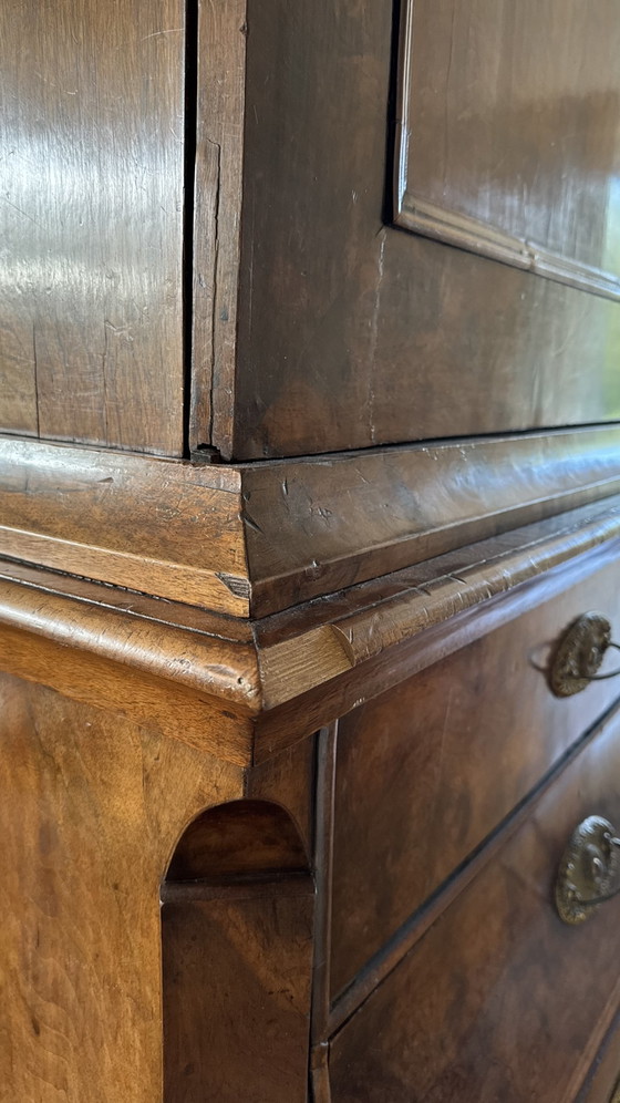 Oud Hollands Kabinet in Lodewijk XV Stijl / Bombée Kabinet – Kasten, Wood, Brass (photo 6 of 9)