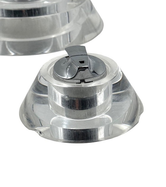 Image 1 of Space age lucite conical smoking set, Italy 1970