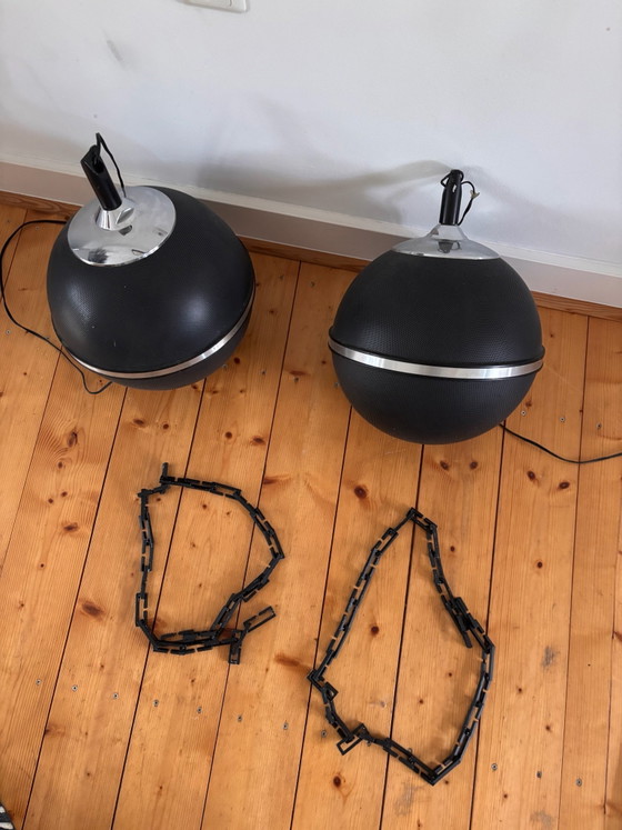 2 Grundig Audiorama Sphere Speakers 70s, Decorative Objects, Metal, Black (photo 4 of 5)
