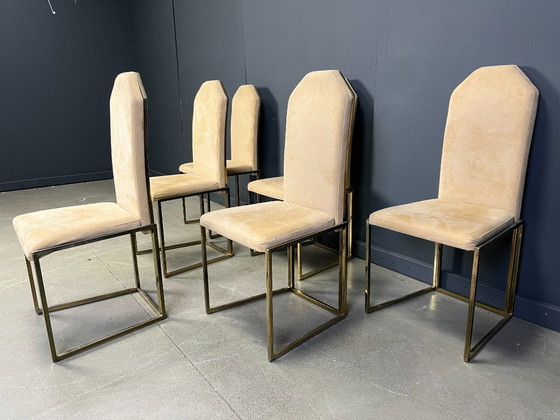 Image 1 of Chaises de salle à manger vintage en laiton par Belgochrom, années 1970