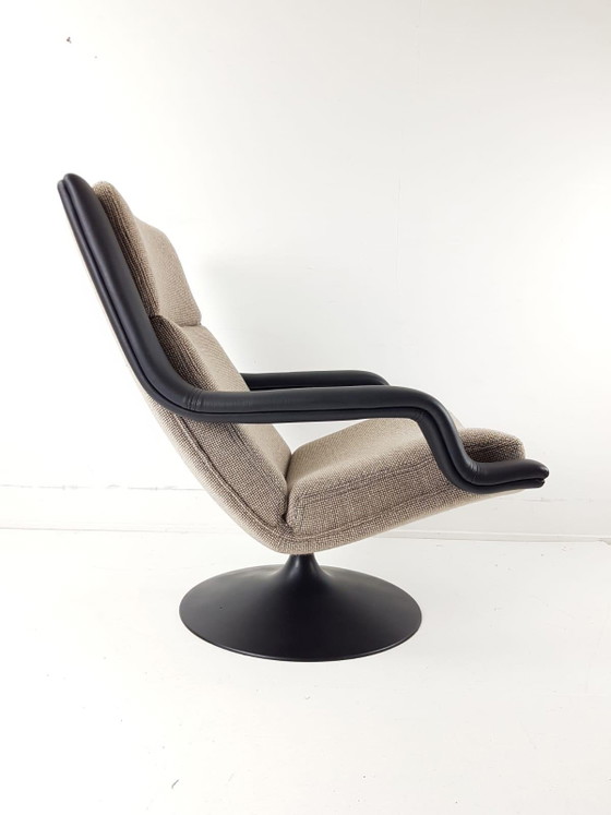 Poltrona girevole Artifort vintage in tessuto Ploeg pelle beige marrone – Poltrone, Wool, Metal (photo 6 of 10)