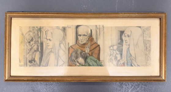 Jan Toorop 1858-1928 / Originele Lithografie - Het Offer 1927 – Litho's & Zeefdrukken, Paper (photo 4 of 10)