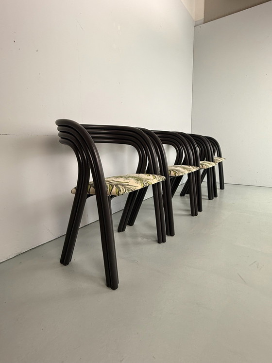 4x sedie in bambù di Axel van Enthoven per Rohe – Rohé Noordwolde, Sedie da pranzo, Tessile (photo 5 of 15)