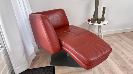Poltrona reclinabile vintage Montèl in pelle – Pelle rossa – Girevole – Montel, fauteuils, Leather (photo 2 of 5)