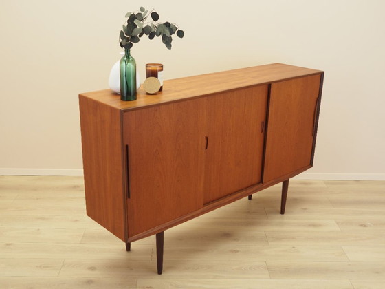 Deens teakhouten highboard met barkast en schuifdeuren, jaren 60 – Dressoirs, Wood (photo 6 of 16)