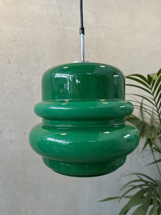 Image 1 of Vintage Hanglamp - Groene Opaline