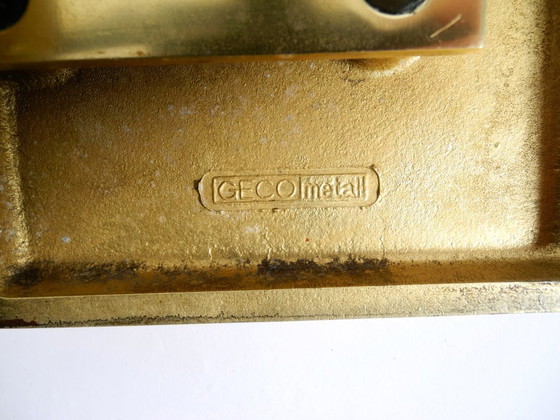 Image 1 of Very beautiful 1960s Space Age abstract design door handle made of brass-plated cast aluminum