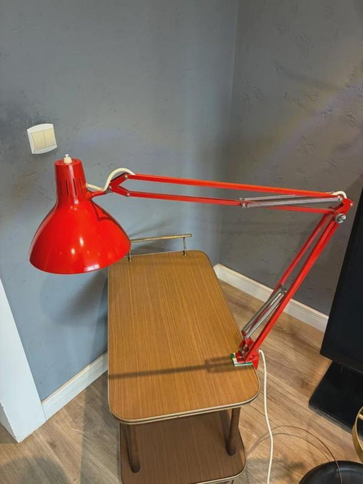 Lampada da scrivania architetto Luxo L-1 di Jacob Jacobsen, rossa, anni '60