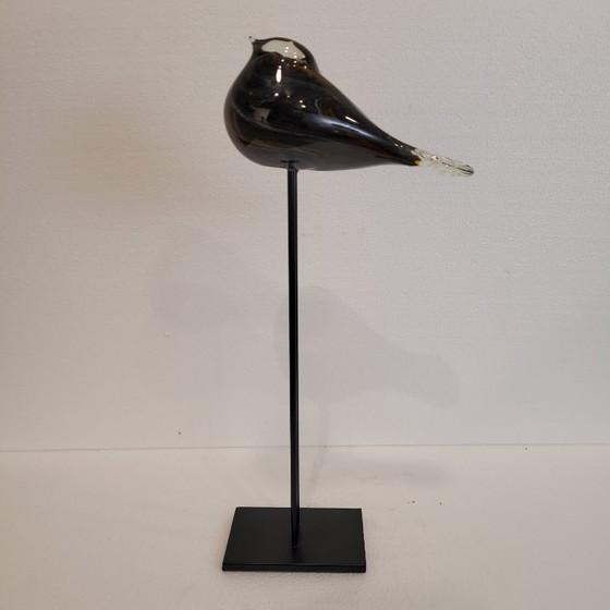 Image 1 of Sculpture “Dove”, blown glass, iron base, 2010s - France