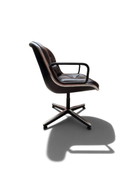Sillón de oficina Executive Charles Pollock, Knoll, cuero negro