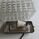 Lampada vintage brutalista in vetro ghiacciato – Erco - Germania, anni '70