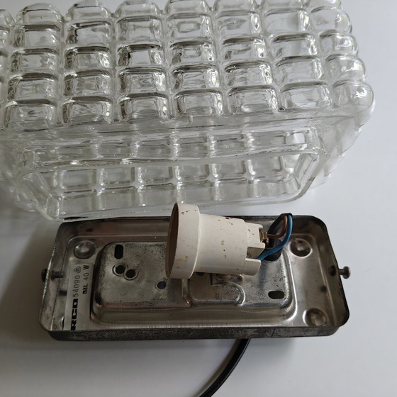 Image 1 of Vintage brutalist ice glass lamp – Erco - Germany, 1970s