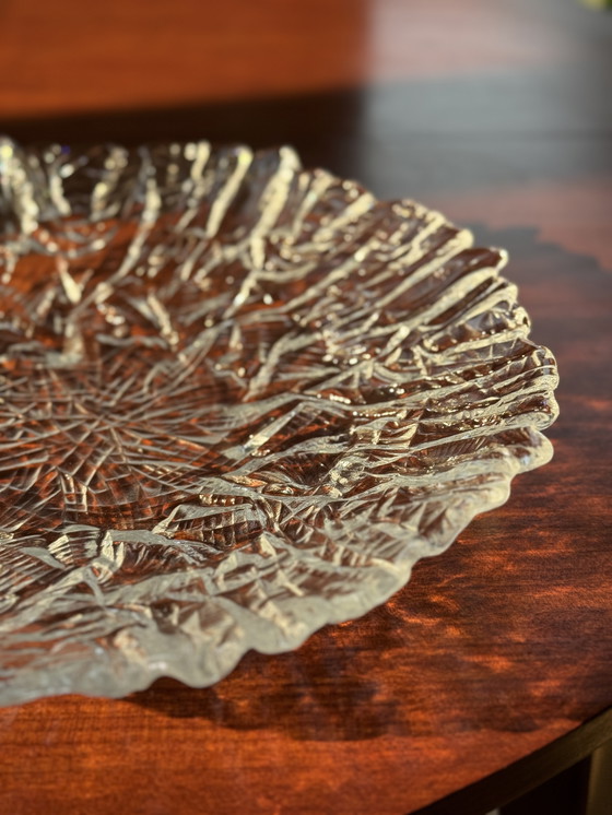 Image 1 of Bol en verre vintage avec texture de glace de Walther Glass Germany