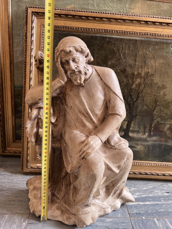 Statue Sculpture Ancienne Vintage Classique Biblique en Plâtre – Other (photo 5 of 6)