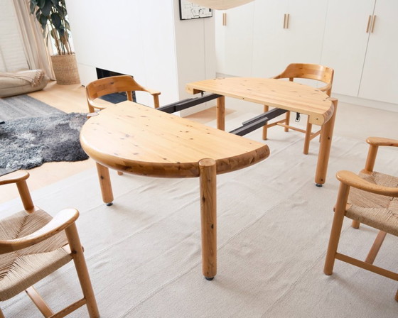 Image 1 of Rainer Daumiller. Uitschuifbare ronde tafel met 6 stoelen.