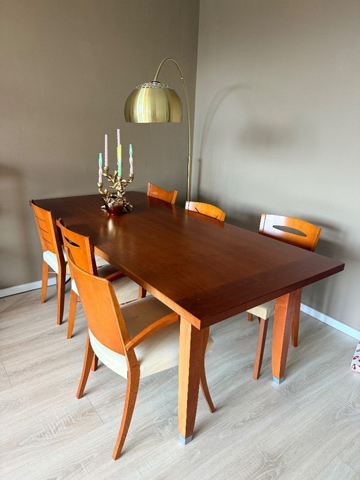 Tafel – Spaans design – 90x200 cm + 6 stoelen