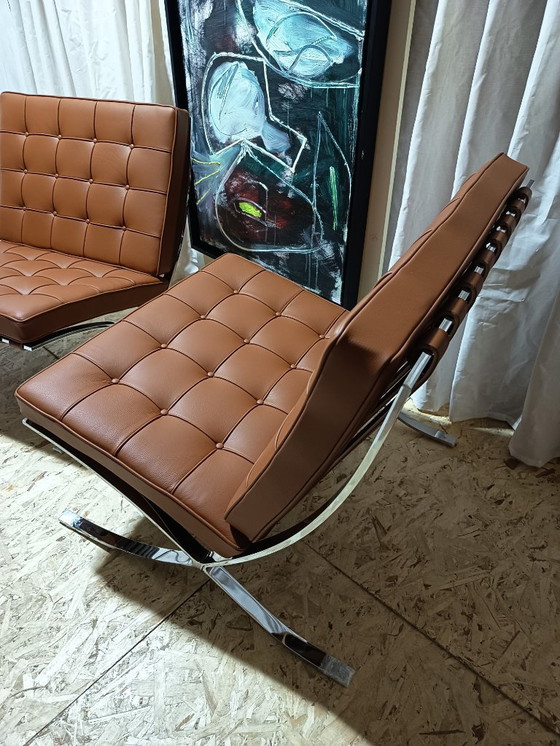 Image 1 of Sillones KNOLL Studio Barcelona (NUEVA Serie 2026) en piel natural (color coñac)